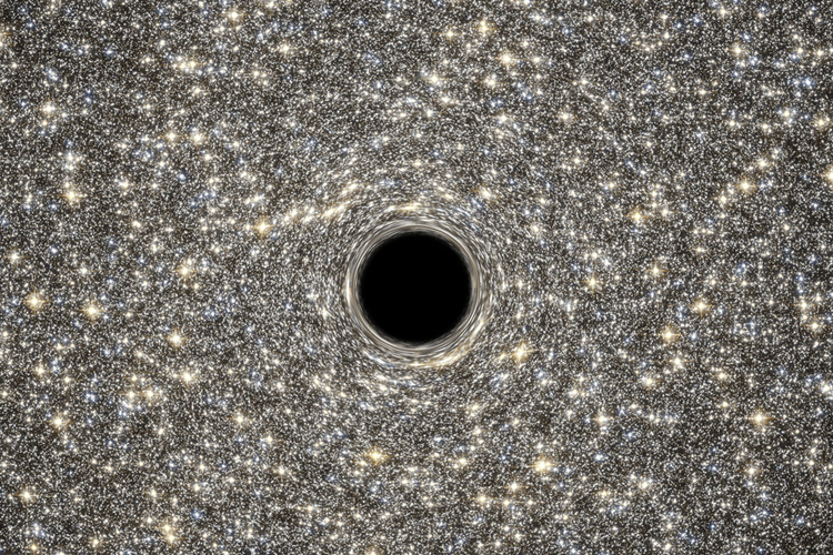 Ilustración de un agujero negro.