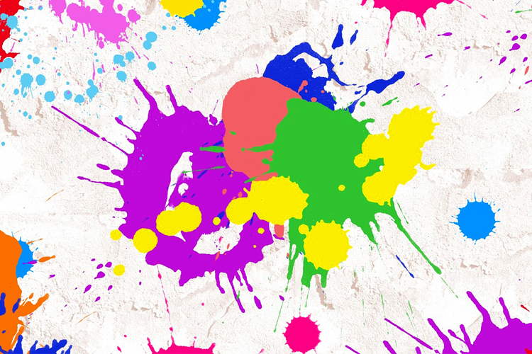 Fotografía de unas manchas de pintura de varios colores.